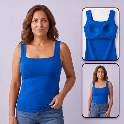 Curvea Liberté bleu - vues face, détail et silhouette