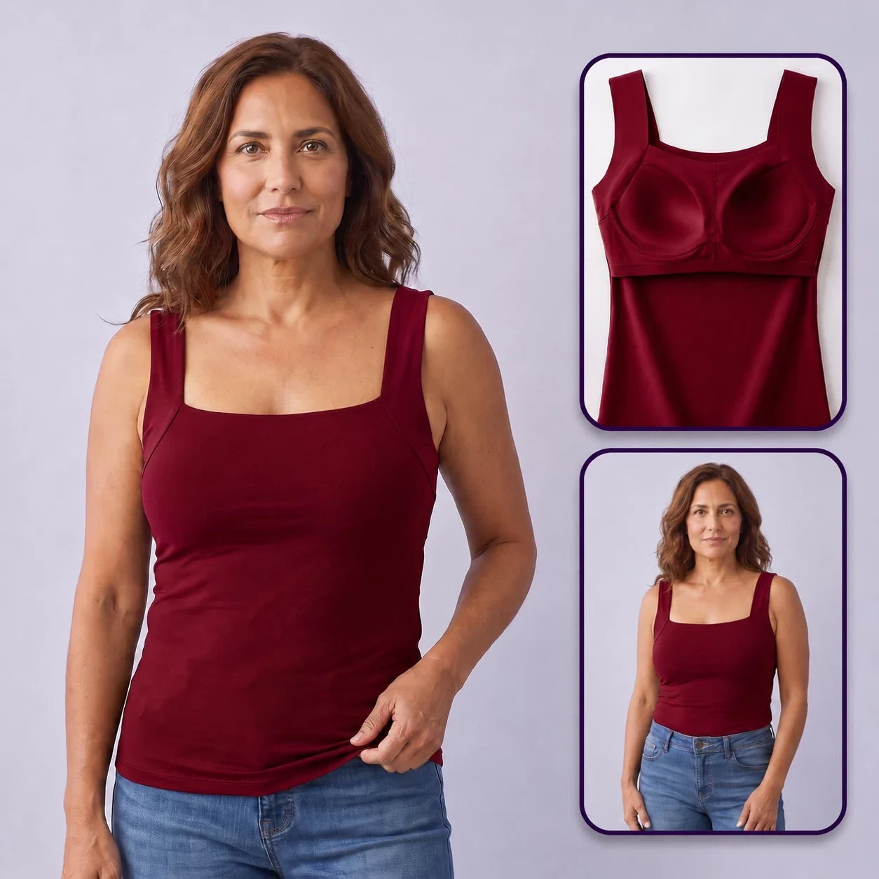 Curvea Liberté bordeaux - vues face, détail et silhouette