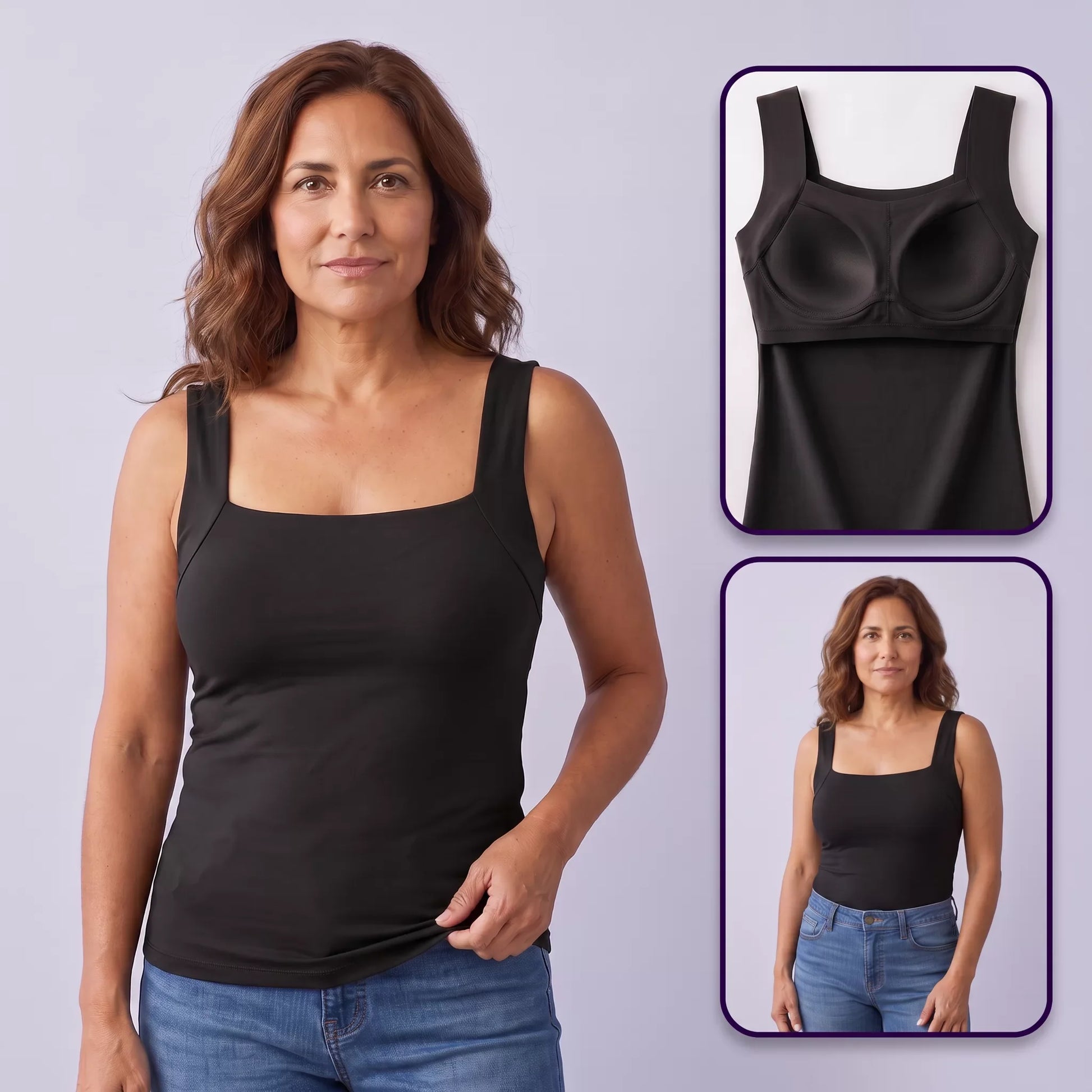 Curvea Liberté noir - vues face, détail et silhouette